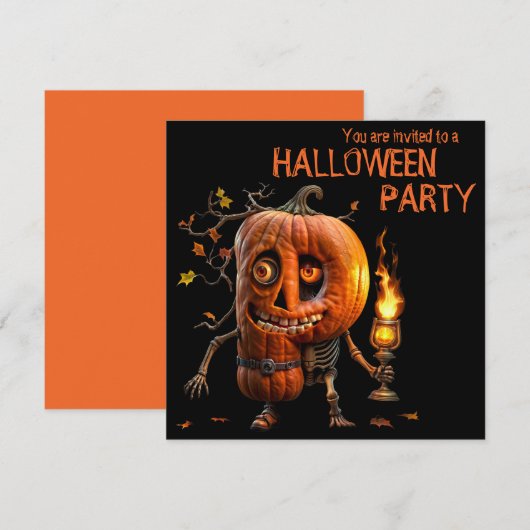 Halloween Pumpkin Kaart (Voorkant / Achterkant)