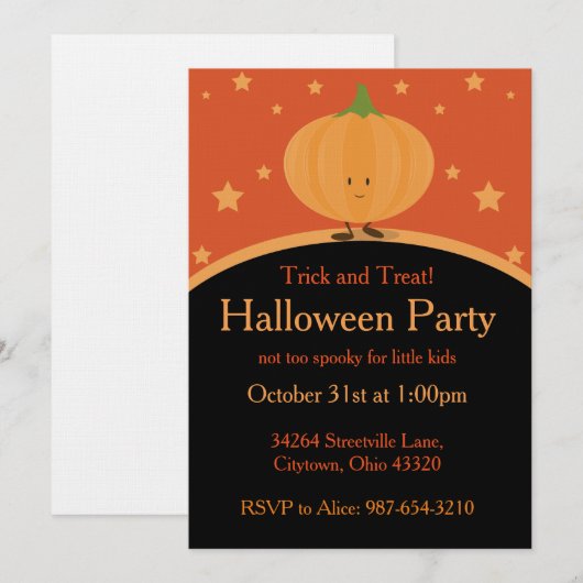 Halloween Pumpkin Kaart (Voorkant / Achterkant)