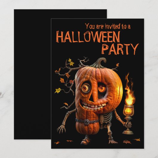 Halloween Pumpkin Kaart (Voorkant / Achterkant)