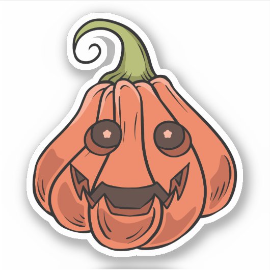 Halloween Pumpkin Karakter Sticker (Voorkant)