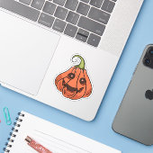 Halloween Pumpkin Karakter Sticker (Laptop met iPhone)