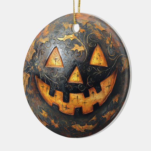 Halloween Pumpkin Keramisch Ornament (Links)