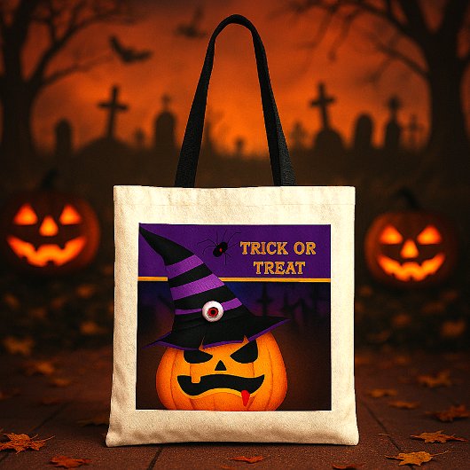 Halloween Pumpkin Kinder Trick or treat Tote Bag