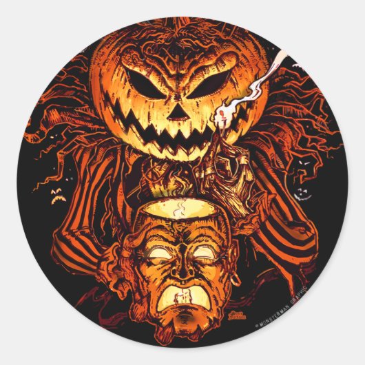 Halloween Pumpkin King Ronde Sticker (Voorkant)
