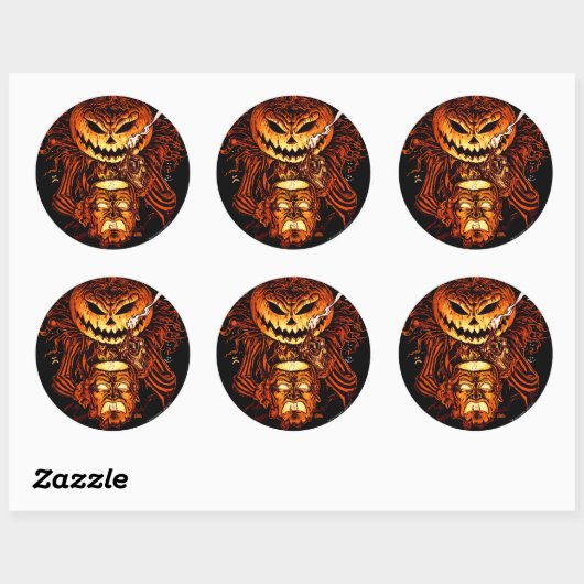 Halloween Pumpkin King Ronde Sticker (Vel)