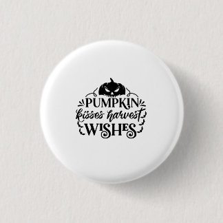 Halloween Pumpkin Kisses Harvest Wishes Birthday Ronde Button 3,2 Cm