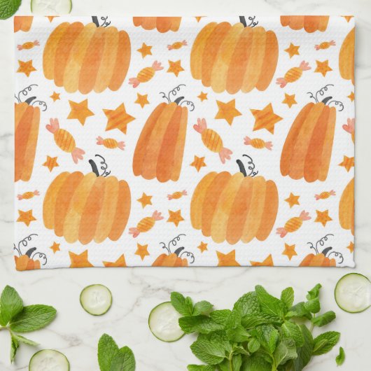Halloween Pumpkin Kitchen Towels Theedoek (Gevouwen)