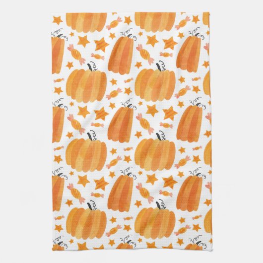 Halloween Pumpkin Kitchen Towels Theedoek (Verticaal)