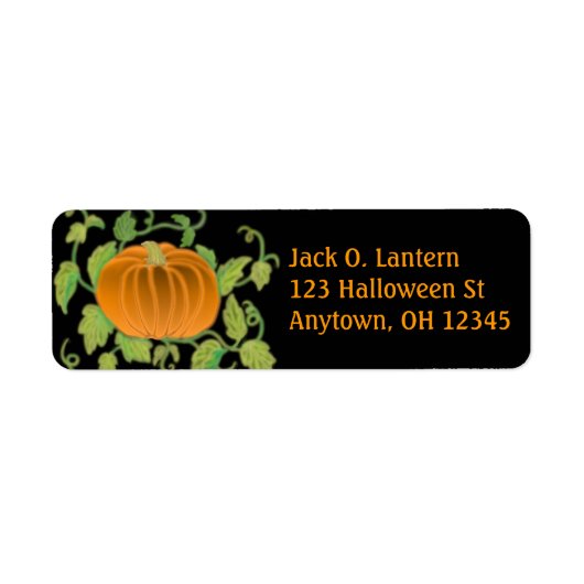 Halloween Pumpkin-label Etiket (Voorkant)