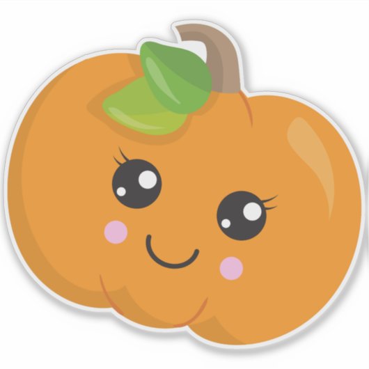 Halloween Pumpkin, lachende pompoen, Trick or trea Sticker (Voorkant)