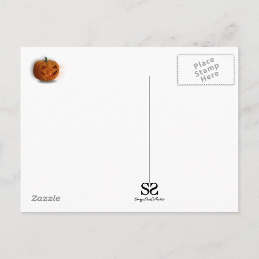 Halloween Pumpkin Lantern met kaarsen Briefkaart (Achterkant)