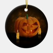 Halloween Pumpkin Lantern met kaarsen Keramisch Ornament (Voorkant)