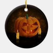 Halloween Pumpkin Lantern met kaarsen Keramisch Ornament (Achterkant)