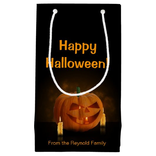 Halloween Pumpkin Lantern met kaarsen Klein Cadeauzakje (Voorkant)