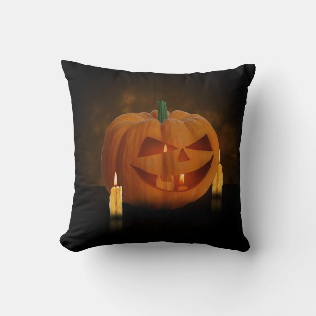 Halloween Pumpkin Lantern met kaarsen Kussen (Voorkant)