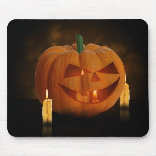 Halloween Pumpkin Lantern met kaarsen Muismat (Voorkant)