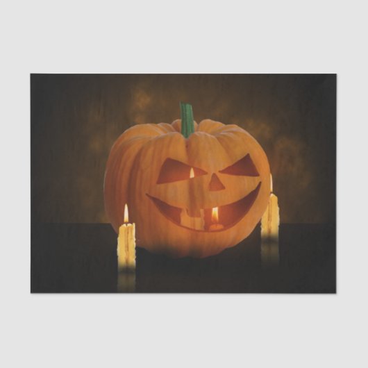 Halloween Pumpkin Lantern met kaarsen Tissuepapier (Voorkant)