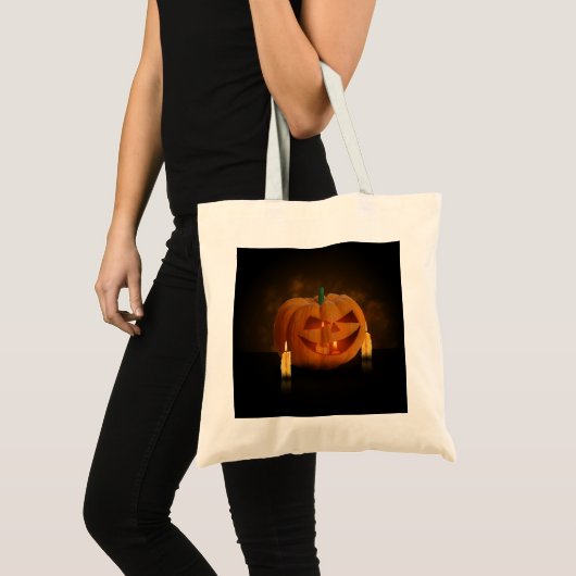 Halloween Pumpkin Lantern met kaarsen Tote Bag (Voorkant (product))