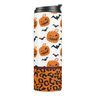 Halloween Pumpkin Leopard Tumbler Thermosbeker