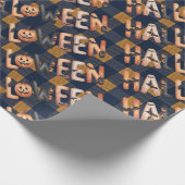 Halloween Pumpkin Lettering Cadeaupapier (Hoek)