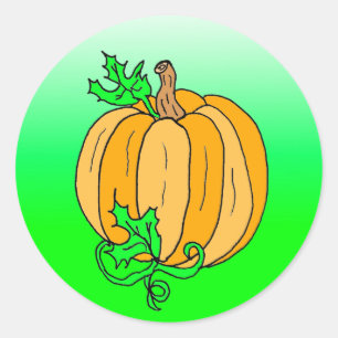 Halloween Pumpkin Lime Green Autumn Seasonal Ronde Sticker