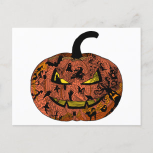 Halloween Pumpkin Line Art Briefkaart