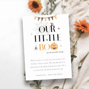 Halloween Pumpkin Little Boo Baby koninklijke Bedankkaart