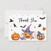 Halloween Pumpkin Little Boo Baby shower Bedankkaart (Voorkant)