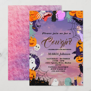 Halloween Pumpkin Little Boo Baby shower Invitatio Kaart