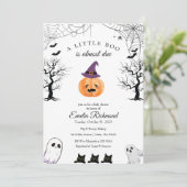 Halloween Pumpkin Little Boo Baby shower Invitatio Kaart (Staand voorkant)