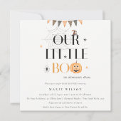 Halloween Pumpkin Little Boo Baby shower Invite Bedankkaart (Voorkant)