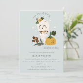 Halloween Pumpkin Little Boo Baby shower Invite Bedankkaart (Staand voorkant)