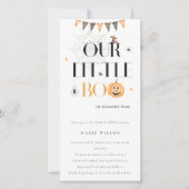 Halloween Pumpkin Little Boo Baby shower Invite Bedankkaart (Voorkant)