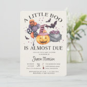 Halloween Pumpkin Little Boo Baby shower Kaart (Staand voorkant)