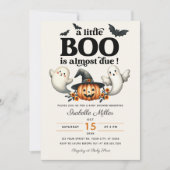 Halloween Pumpkin Little Boo Baby shower Kaart (Voorkant)