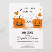 Halloween Pumpkin Little Boo Baby shower Kaart (Voorkant / Achterkant)