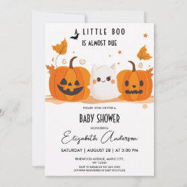 Halloween Pumpkin Little Boo Baby shower Kaart