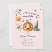 Halloween Pumpkin Little Boo Baby shower Kaart (Voorkant)