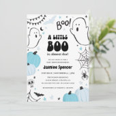 Halloween Pumpkin Little Boo Baby shower Kaart (Staand voorkant)