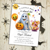 Halloween Pumpkin Little Boo Baby shower Kaart