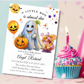 Halloween Pumpkin Little Boo Baby shower Kaart