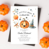 Halloween Pumpkin Little Boo Baby shower Kaart