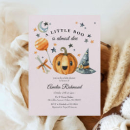 Halloween Pumpkin Little Boo Baby shower Kaart
