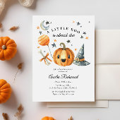 Halloween Pumpkin Little Boo Baby shower Kaart