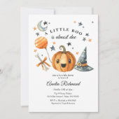 Halloween Pumpkin Little Boo Baby shower Kaart (Voorkant)