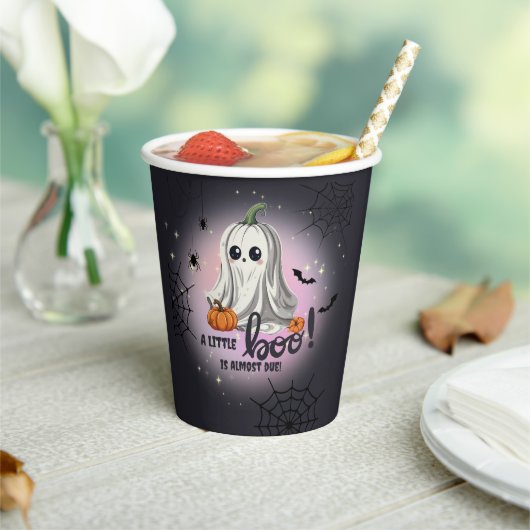Halloween Pumpkin Little Boo Baby shower Papieren Bekers (Insitu)