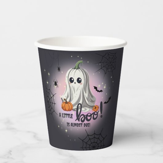Halloween Pumpkin Little Boo Baby shower Papieren Bekers (Voorkant)
