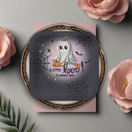 Halloween Pumpkin Little Boo Baby shower Papieren Bordje