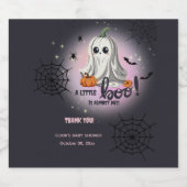 Halloween Pumpkin Little Boo Baby shower Sparkling Wijnetiket (Enkel label)