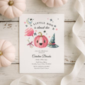 Halloween Pumpkin Little Boo Pink Baby shower Kaart